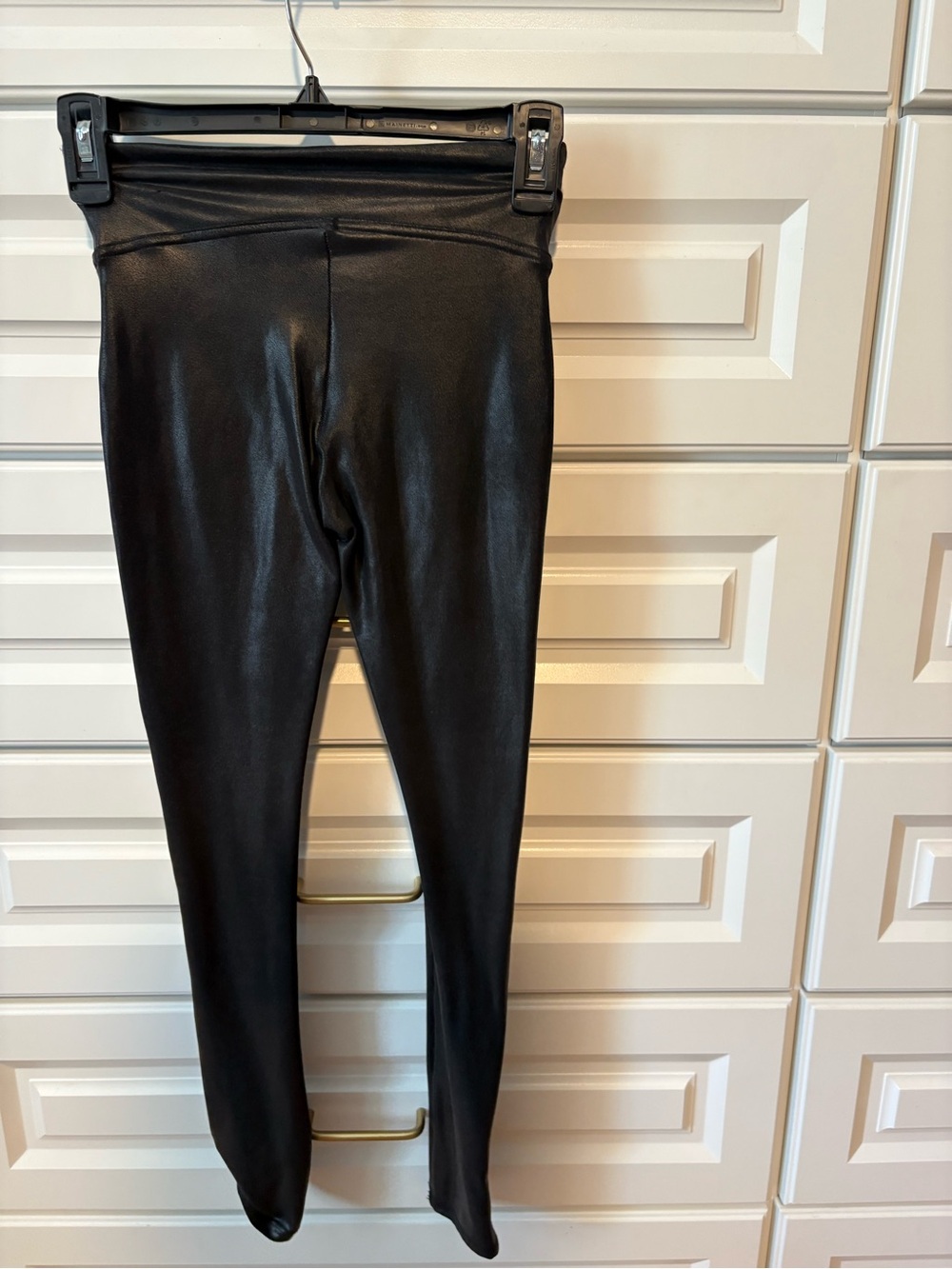 SPANX Women’s Black Faux-Leather Leggings